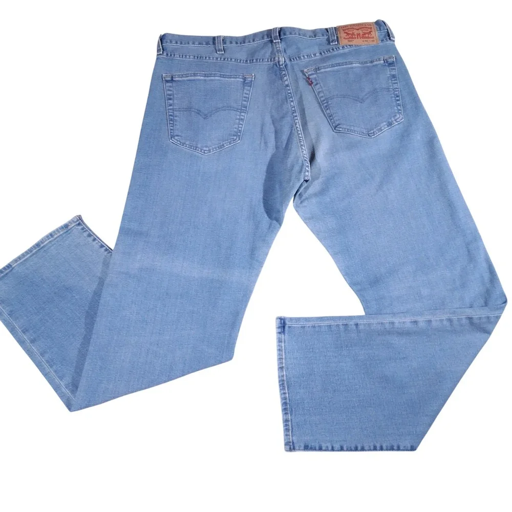 Levis 501 Org Mens Light Wash Button Fly Straight Leg Jeans 40x32 (Fits 40x30)